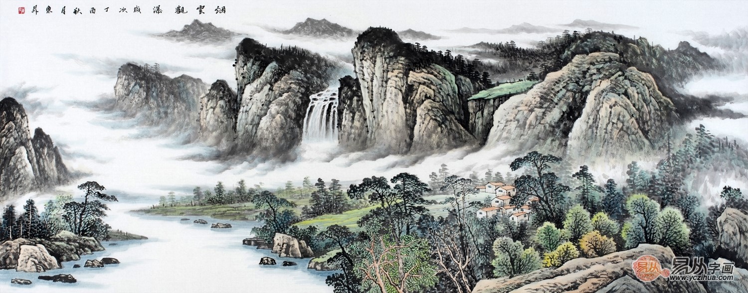 1532788950369276.jpg 中美協(xié)會員趙洪霞最新國畫山水作品《溪山宜居圖》