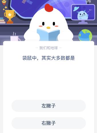 袋鼠中大多數(shù)都是左撇子還是右撇子?6月20日螞蟻莊園課堂