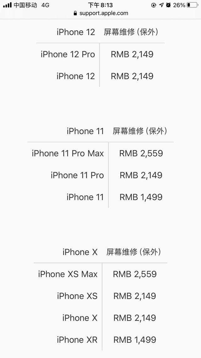 iPhone12系列屏幕維修價格公布:iPhone 12買得起修不起