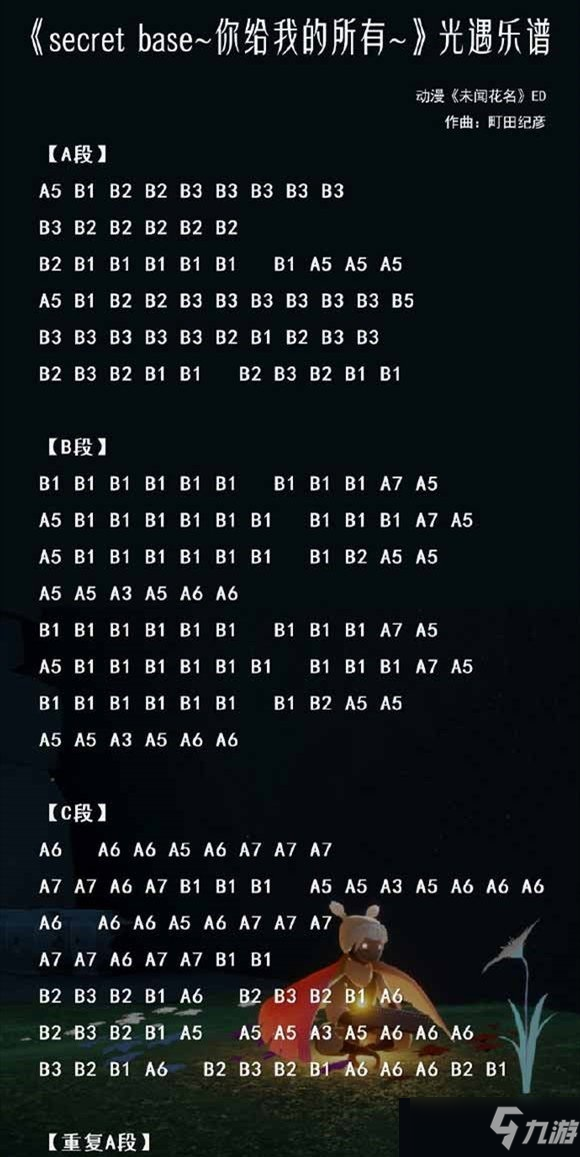 《光遇》Secret Base你給我的所有樂(lè)譜分享