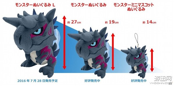 大號的萌獸們 《怪物獵人X》四大天王出大號玩偶 《怪物獵人X》推出“四大天王”玩偶 還有菲尼羊亂入